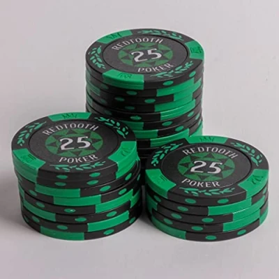 Image of Redtooth Poker 25 Value 14g Numbered Casino Chip Roll
