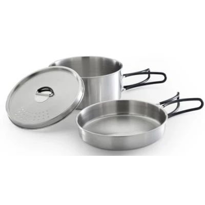 Image of Campingaz Trekking Kit 3 Piece Pot Set (Stainless Steel, 1 + Lid Pan)