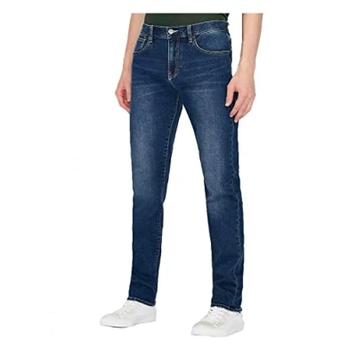 Image of Armani Exchange Men&#039;s AX Mens Slim Dark Jean Indigo Blue Denim 30W 32L