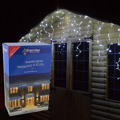 Image of 720 LED Snowing Icicles Premier Christmas Lights LV081173W