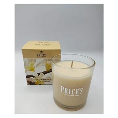 Image of Price&#039;s Sweet Vanilla Boxed Jar Candle 80 x 89mm Sweet, Delicious, Soothing Fragrance Long Lasting Scent Made from Premium Wax Suitable for All Occasions