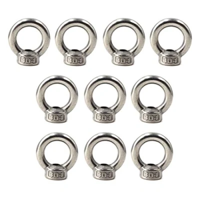Image of M6 Lifting Eye Nut 304 Stainless Steel Ring Bolts Threaded Nuts Pack of 10