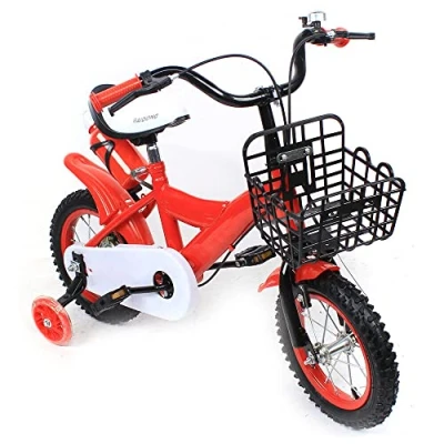 Image of Chynalys 12&#039;&#039; Kids Bike Bicycle, Balance With Pedals &amp; Training Wheels Dual Brakes, Toddler Bicycle Carbon Steel, Trike to Riding Toys for Boys Girls(Red)