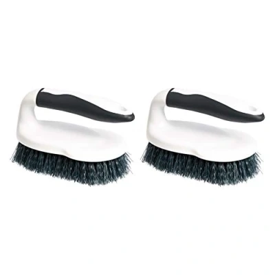 Image of Amazon Basics All Purpose Rectangular Scrub Brush, 2 pack, White &amp; Black (Previously AmazonCommercial brand)