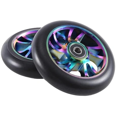 Image of Sknrlko 2Pcs Colorful Aluminium Stunt Scooter Wheels Aluminum Wheel Accessories 110 Mm