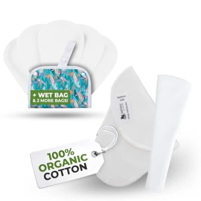 Image of EcoComfort Organic Cotton Reusable Panty Liners for G Strings Women (Thong, 7 Pack); High Temp Washable Cloth Liners; Stay Fresh &amp; Dry, Daily Vaginal Discharge Only; 100% Breathable (no PUL)