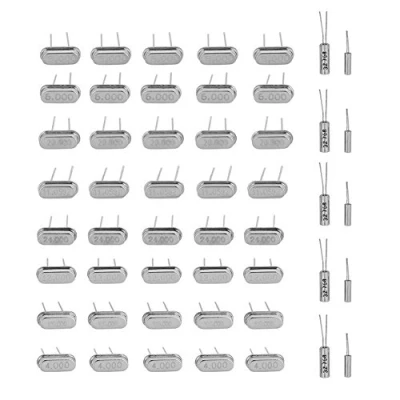 Image of Hilitand 50 Pcs Quartz Crystal Oscillator, Resonators Oscillator Assortment Kit Assorted Set DIY 10Value 32.768KHz 24MHz