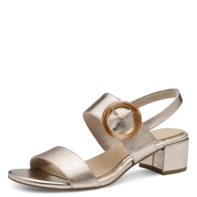 Image of MARCO TOZZI Women&#039;s Sandale mit Absatz 2 28219 44 Heeled, Platinum, 4 UK
