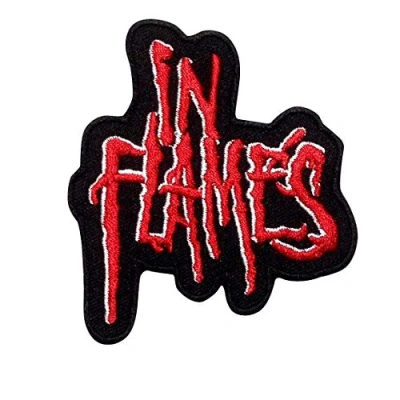 Image of in Flames Patch Iron on T Shirt Embroidered Jacket Denim Jean Decorate Custom Handmade Gift Craft Enjoy Heavy Metal