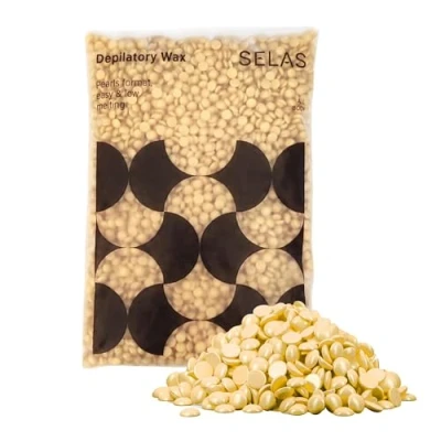 Image of Depilatory wax in pearls 800g. SELAS. To choose, hair removal without strips, for all areas and skin types. (GOLD) Waxing wax, hot beads, beans