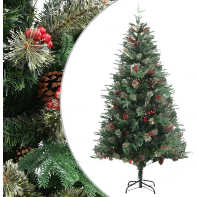 Image of vidaXL Christmas Tree with Pine Cones Green 195 cm PVC&amp;PE
