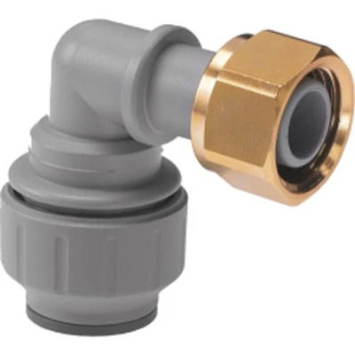 Image of JG Speedfit Bent Tap Connector 15mm x 1/2 BSP Grey Pack of 5