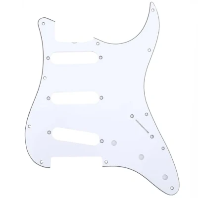 Image of Musiclily Pro 11 Hole 62 Strat SSS Guitar Pickguard for MIJ JPN Japan Stratocaster,3Ply White