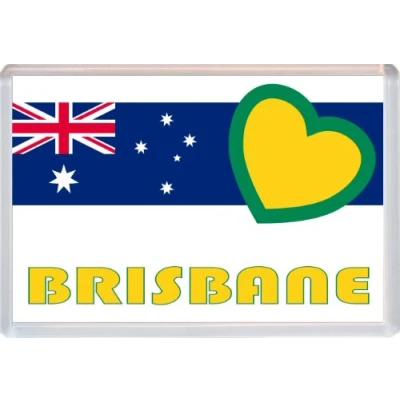 Image of Brisbane Queensland Australian Flag Love Australia Town &amp; Cities Jumbo Fridge Magnet