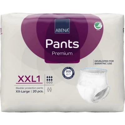 Image of Abena Pants XXL1 Incontinence Pants, Large Capacity for Men and Women, Breathable Comfortable with Fast Absorption, Discreet Pads, 60 80&quot; Waist, 1450ml, 20PK
