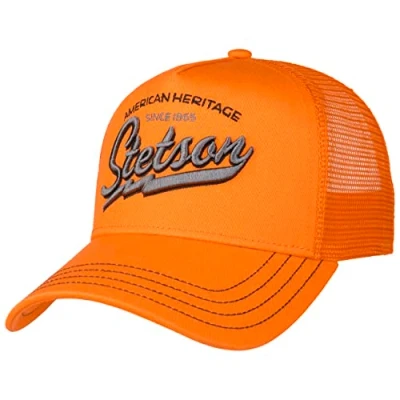 Image of Stetson American Heritage Kids Cap Kids/Women/Men Baseball Trucker Snapback, with Peak, Peak Spring Summer One Size Orange