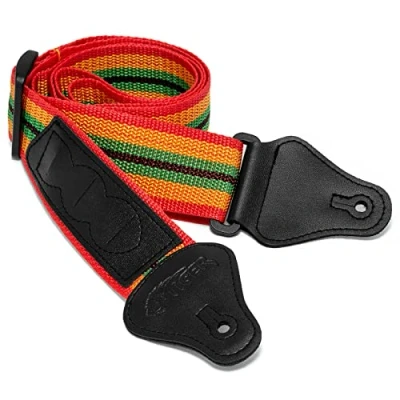 Image of TIGER STP2 RB Nylon Guitar Strap for Acoustic, Classical, Electric and Bass Guitars Reggae Design