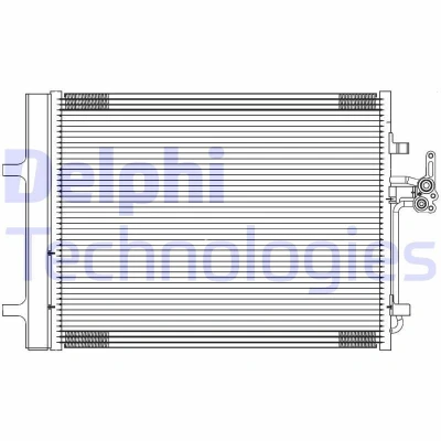 Image of 1405365, 1437112, 1710241, 6G9119710CB, 6G9119710CC Condenser DELPHI TSP0225689 with dryer 585mm VOLVO: V70 3, XC60 I, S80 II, FORD: Galaxy Mk2 MPV