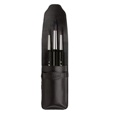 Image of da Vinci Watercolor Brushes, Leather, Black