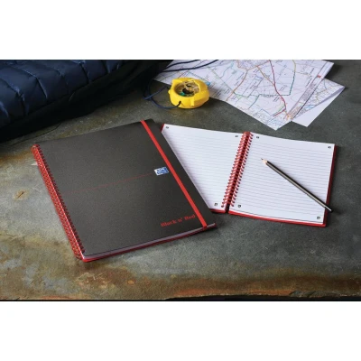 Image of Black n&#039; Red Ruled Polypropylene Wirebound Notebook 140 846350109
