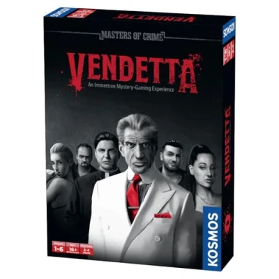 Image of Thames &amp; Kosmos Masters of Crime: Vendetta, Immersive Crime Solving Card Game, Cooperative Games For Adults and Teens, Board Game Night, 1 to 6 Players, Age 16+