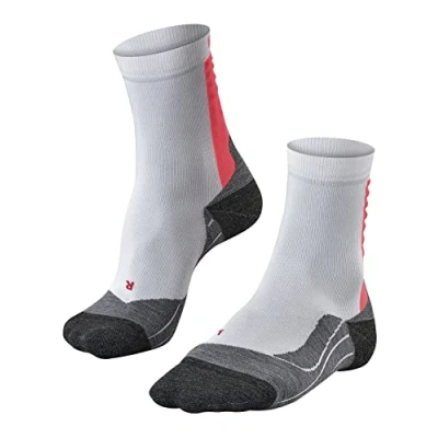 Image of FALKE Women&#039;s Achilles W SO Breathable Protects The Tendon 1 Pair Running Socks, White (White Red 2028), 4 5