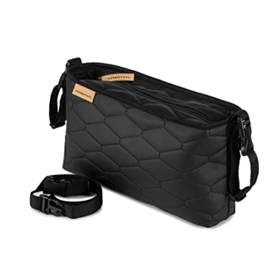 Image of Buggy Organiser Baby Stroller Bag Multifunctional Waterproof Pushchair Leather Black Stones [075]