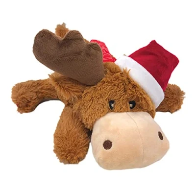 Image of KONG Holiday Cozie Reindeer Indoor Cuddle Squeaky Plush Dog Toy For Medium Dogs