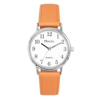 Image of Ravel Women&#039;s Pastel Coloured Everyday Watch (36mm case) Analogue Quartz R0137.15.1 Persimmon/Silver Tone