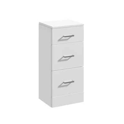 Image of Balterley Floor Standing 3 Drawer Bathroom Unit 350mm Gloss White
