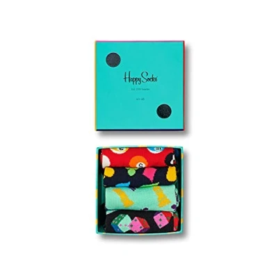 Image of Happy Socks Unisex 4 Pack Game Night Gift Box Socks, Gemischt, 7 UK