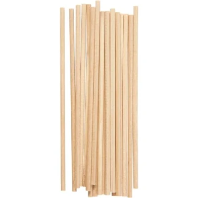 Image of 100pcs 15cm x 4mm Round Wooden Sticks