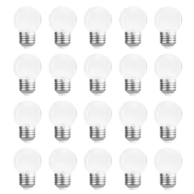 Image of WULUN 20 x 2W E27 G45 Garlands LED Bulb, Shatterproof Waterproof Globe Bulbs Clear Plastic, Decorative Lights for Patio, Garden, Party, Wedding, Christmas, AC220 240V, Non dimmable