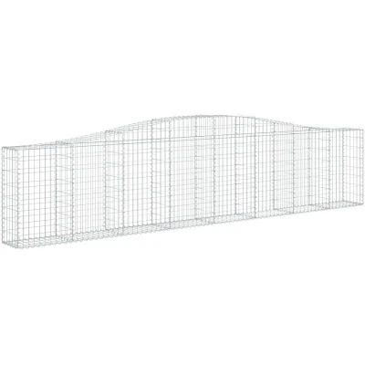 Image of vidaXL Arched Gabion Baskets 6 pcs 400x30x80/100 cm Galvanised Iron