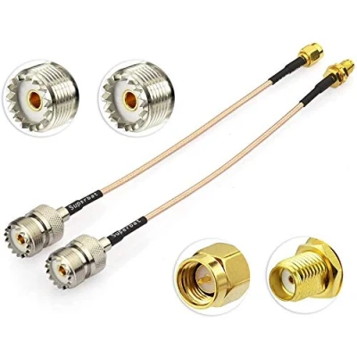 Image of Superbat SO239 to SMA Cable 30cm UHF Female Male/Female RG316 50ohm Coax Extension for CB Radio Ham Walkie Talkie Scanner etc.