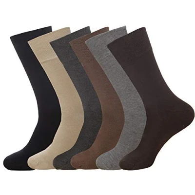 Image of BRAND KRUZE 3 Pairs Mens Diabetic Bamboo Socks Extra Wide Fit Super Soft Loose Top Black Sock Size UK6 11 (One Size, Multicolour)