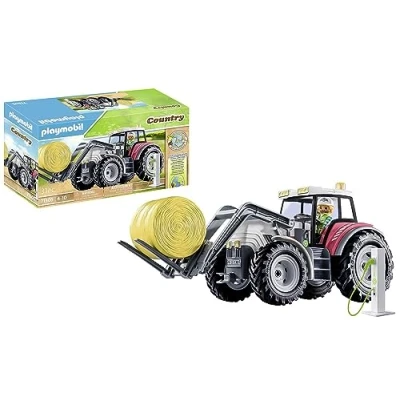 Image of Playmobil 71305 Country Large electric Tractor, an powered tractor with openable roof and E charging station, fun imaginative role play, playsets suitable for children ages 4+