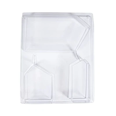 Image of Rayher House Shaped Casting Mould for Concrete Crafts and Plaster of Paris, Tray with Three Shapes Moulding, various sizes, clear plastic, 36129000
