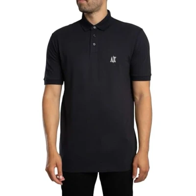 Image of Armani Exchange Men&#039;s Icon Project, Embroidered Logo, Polo Shirt, Blue, L