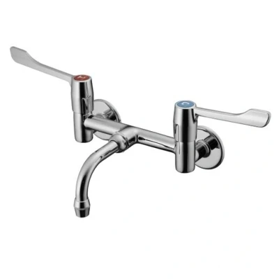 Image of Armitage Shanks Markwik &quot; wall mounted mixer with single flow horizontal spout, anti splash outlet, 150mm levers and concealed inlets. S8230AA