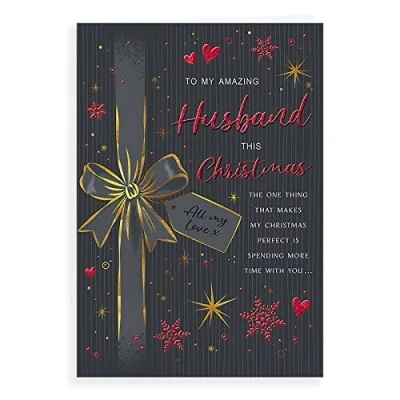 Image of Piccadilly Greetings Regal Publishing Modern Christmas Card Husband 9 x 6 inches, C85543