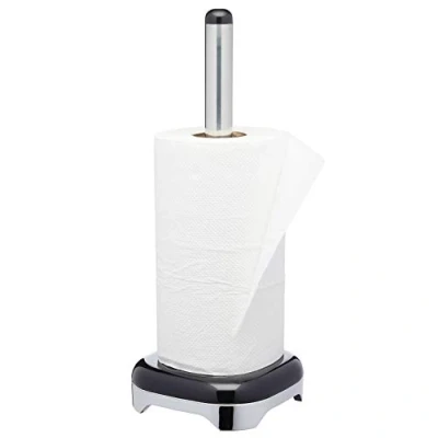 Image of KitchenCraft Lovello Retro Metal Kitchen Roll Holder, 35 cm (14&quot;) Midnight Black