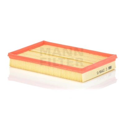 Image of 032129620B, 036129620D, 036198620 Air Filter MANN C 2998/5 x 42mm 188mm 288mm Insert with seal VOLKSWAGEN: Polo IV Hatchback, Golf 5