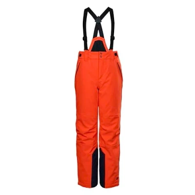 Image of killtec KSW 79 BYS SKI PNTS, Boys’ Functional Trousers/ski Trousers with Zip Off bib, Snow Guard and Edge Protection, dunkelorange,