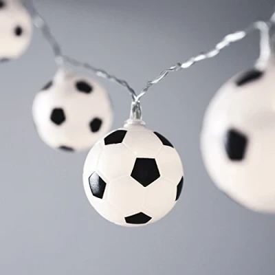 Image of Lights4fun 10 Football Battery Operated LED Fairy Lights