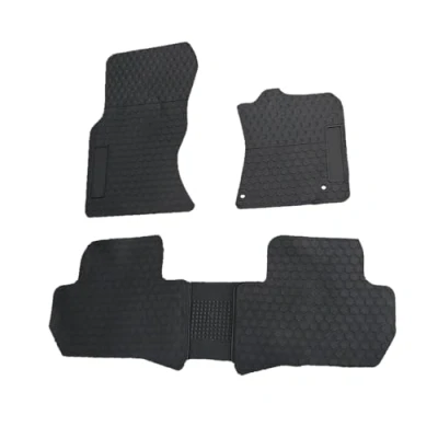 Image of UK Custom Covers RM591 Tailored Rubber Front &amp; 2nd Row Floor Mats Heavy Duty Black To Fit Land Rover Range Velar (2017 Onwards)