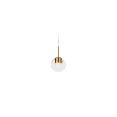 Image of Kundalini Dew LED pendant light, one bulb brass