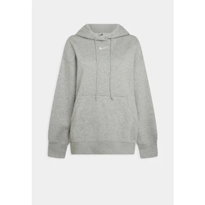 Image of Nike Sportswear W NSW Style FLC PO Hoodie OS Sweatshirt, Women&#039;s, Size: XXL Short, Grey heather