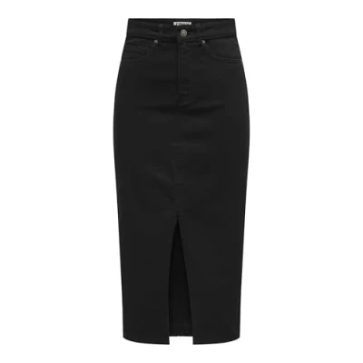 Image of ONLY SIRI Front SLIT Pencil skirt, Women&#039;s, Size: XS, Black denim