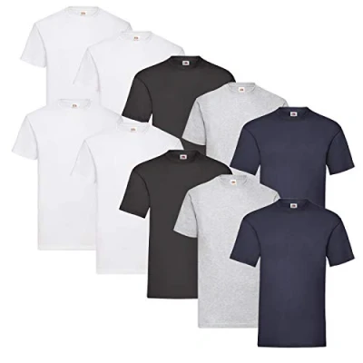 Image of Fruit of the Loom Valueweight Men’s T Shirt, Pack 5, 4 white/2 black/2 grey/2 navy, S